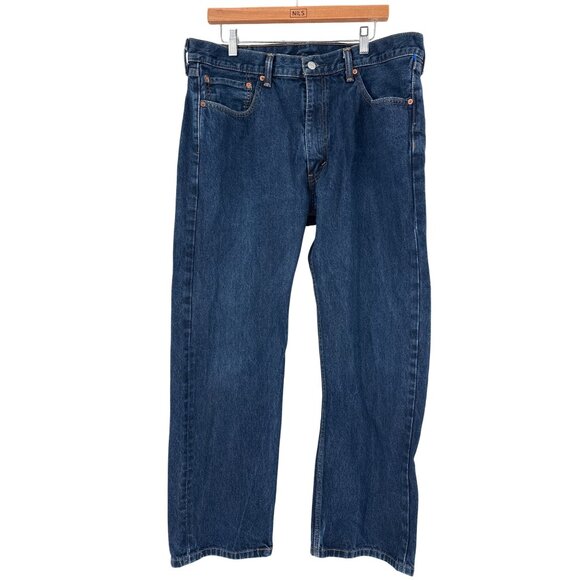 Levis 505 Mens Original Fit Jeans W38 L32 Denim Blue Classic Straight-Leg - Picture 1 of 9
